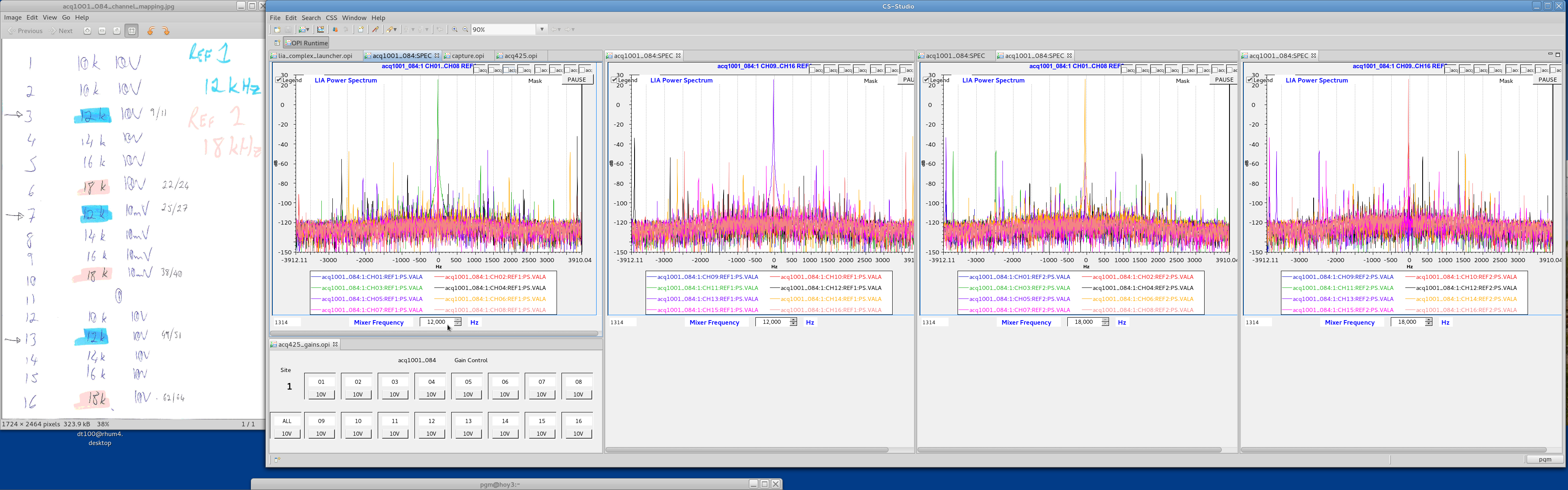 showing 4 REF with varying mix-down frequency